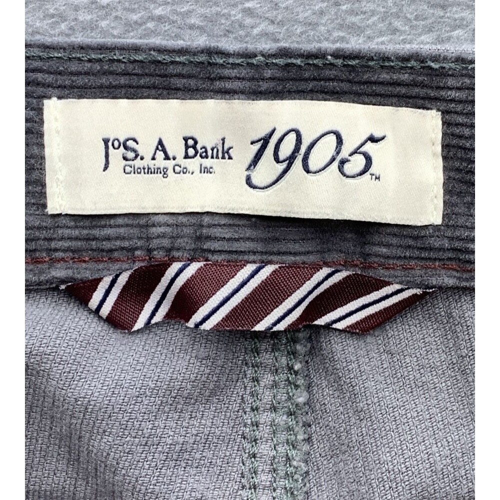 Jos. A. Banks 1905 Corduroy Pants Mens 5 Pocket Tailored Fit Gray 38X30 - Picture 2 of 15